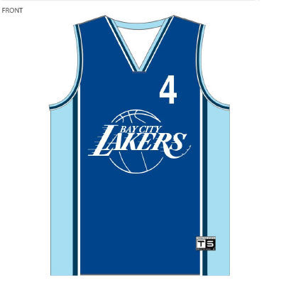 PRE-SALE ITEM - BAY CITY LAKERS BASKETBALL PLAYING SINGLET